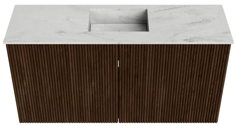 Mondiaz Joya DLux 80cm toiletmeubel walnut met wastafel faye midden 1 kraangat opalo