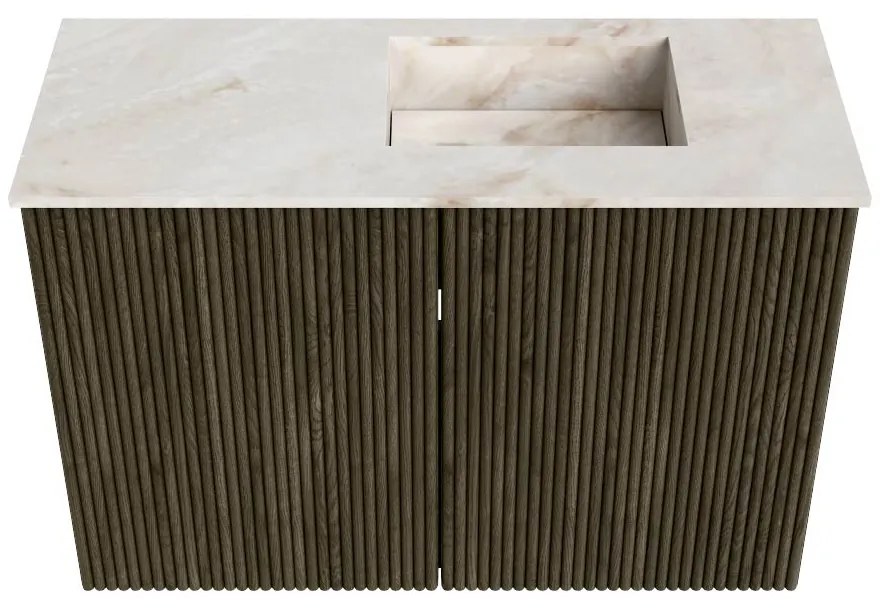 Mondiaz Joya DLux 60cm toiletmeubel shadow met wastafel faye rechts zonder kraangat frappe