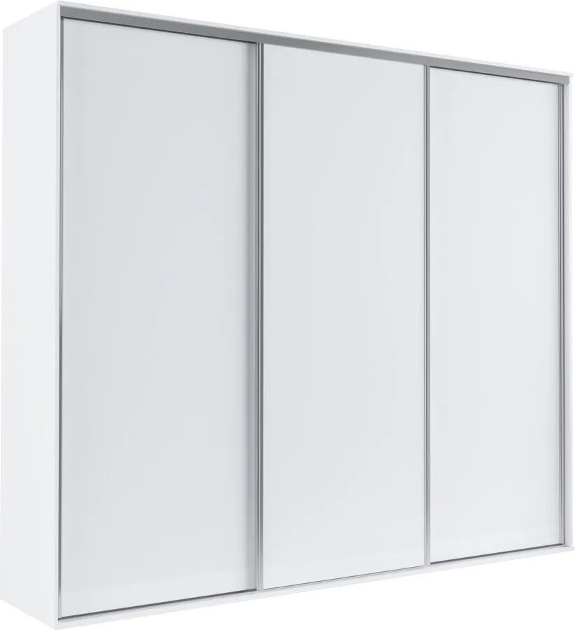 Kledingkast Murrieta 189, Wit, 244x254x62cm, 191.5 kg, Kledingkast deuren: Schuivend, Aantal planken: 4, Aantal planken: 4