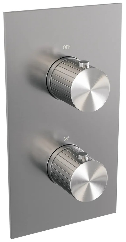 Brauer Stripe 3-weg inbouwthermostaat RVS geborsteld PVD