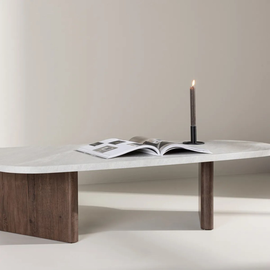 Organische Salontafel Bruin - 65 X 130cm.