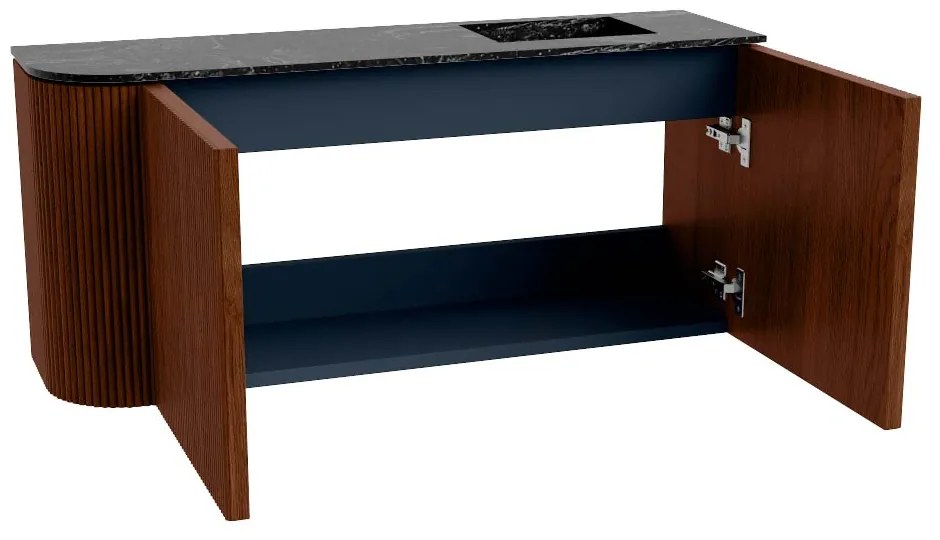 Mondiaz Joya DLux 90cm toiletmeubel ronding links ruby met wastafel faye rechts zonder kraangat lava