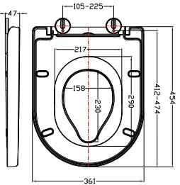 Mueller Afesta dubbele toiletzitting soft-close en quick release wit