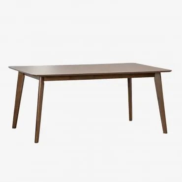 Rechthoekige Eettafel Van Mdf En Rubberhout Kerhen Donker Hout & 180 X 90 Cm - Sklum