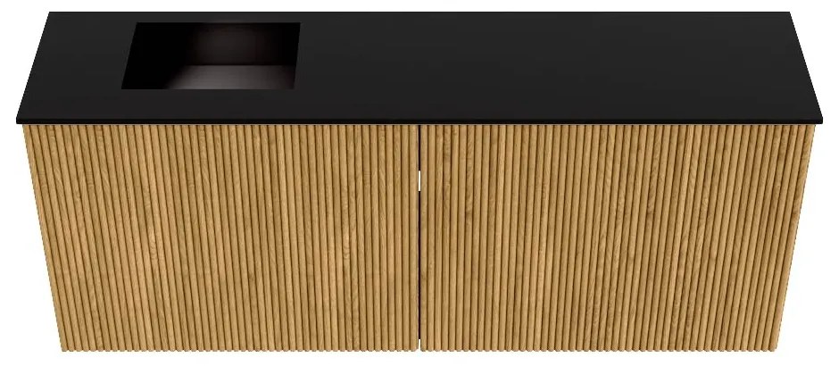 Mondiaz Joya 100cm toiletmeubel oak met wastafel faye links zonder kraangat urban