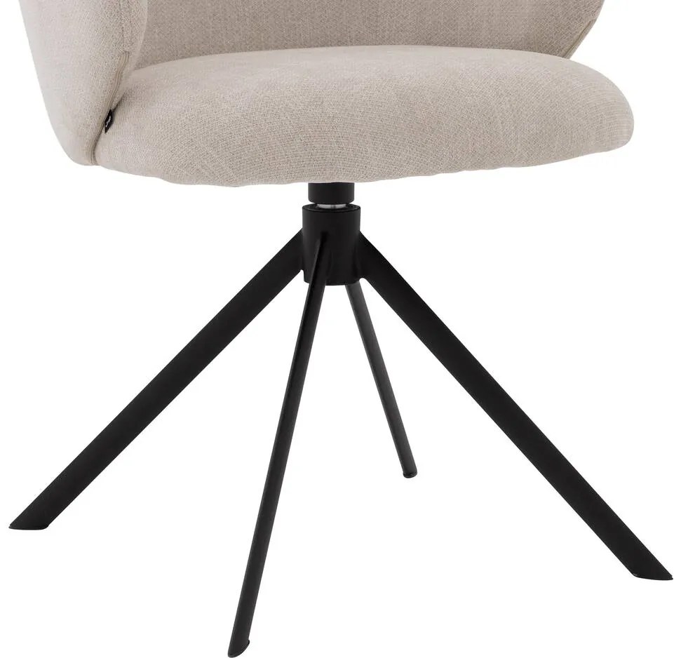 Goossens Stoel Noomi beige stof met armleuning,