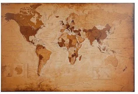 HOME AFFAIRE Artprint wereldkaart - antiek
