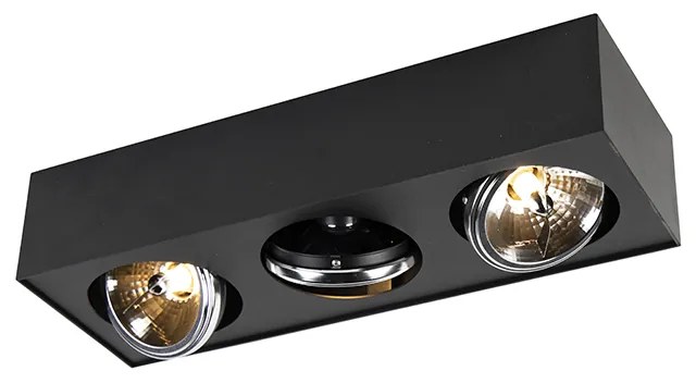 Design spot zwart vierkant 3-lichts - Kaya