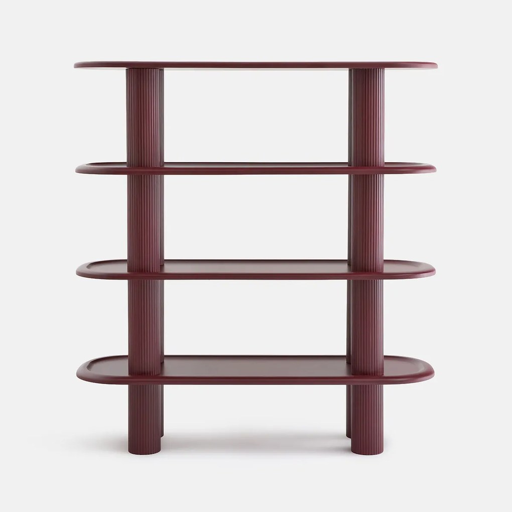 Boekenkast 5 planken, mat gelakt, 155 cm hoog, CALIO