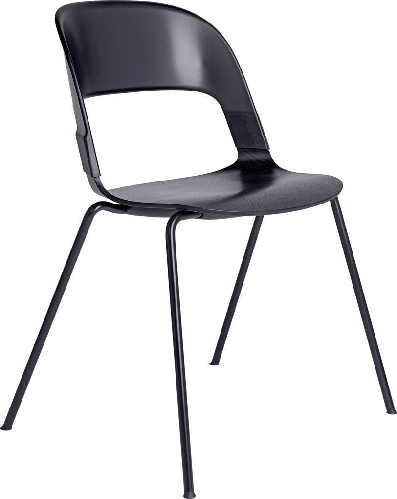 Fritz Hansen BH20 Pair Chair stapelbare stoel zwart onderstel zwart