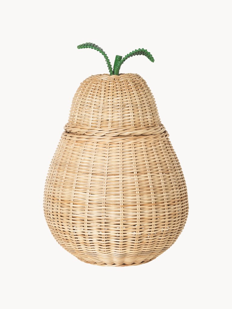 Handgemaakte rotan opbergmand Pear voor kinderen