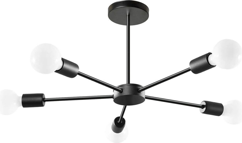 Plafondlamp APP1024-5CP 5 takken zwart