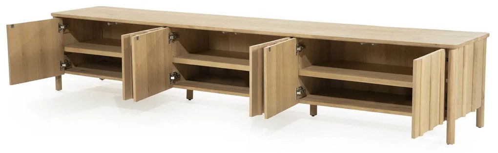 Modern Tv-meubel Eikenhout Naturel 264 Cm - 264x47x50cm.