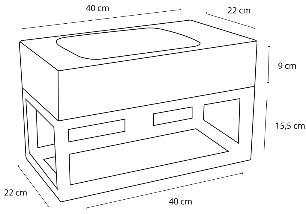 Differnz Force fonteinset natuursteen bombai black met handdoekrek en kruisgreep kraan chroom