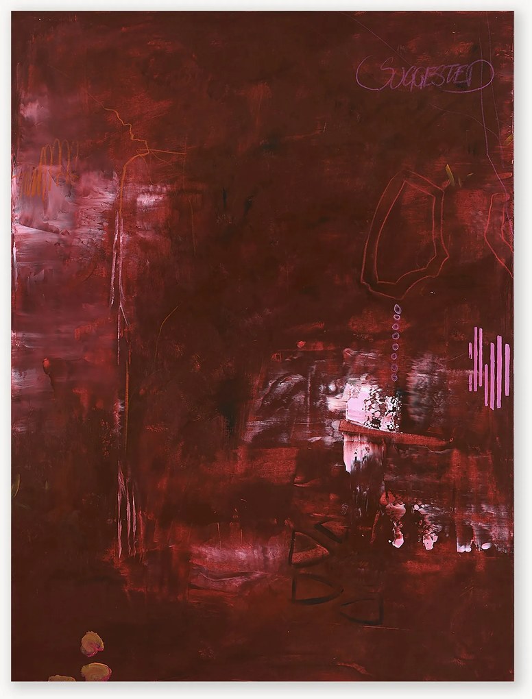 Handbeschilderde canvasdoek Invisible Red