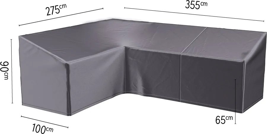 Platinum AeroCover Loungesethoes - Linkse hoek - 355/275x100x65/90 cm - Ademend &amp; UV-bestendig