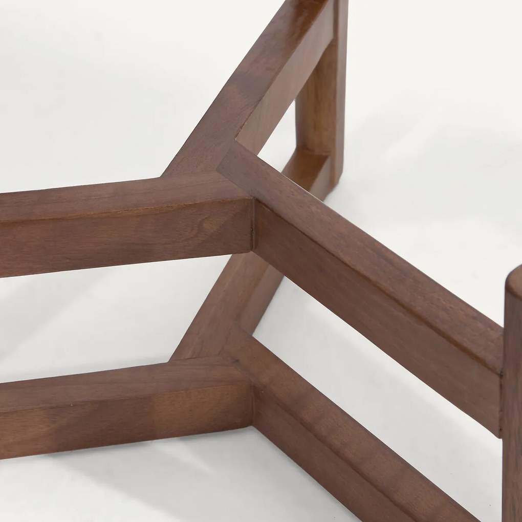 Notenhouten standaard voor plantenbak Florian, H23 en H33 cm, GRAYSON