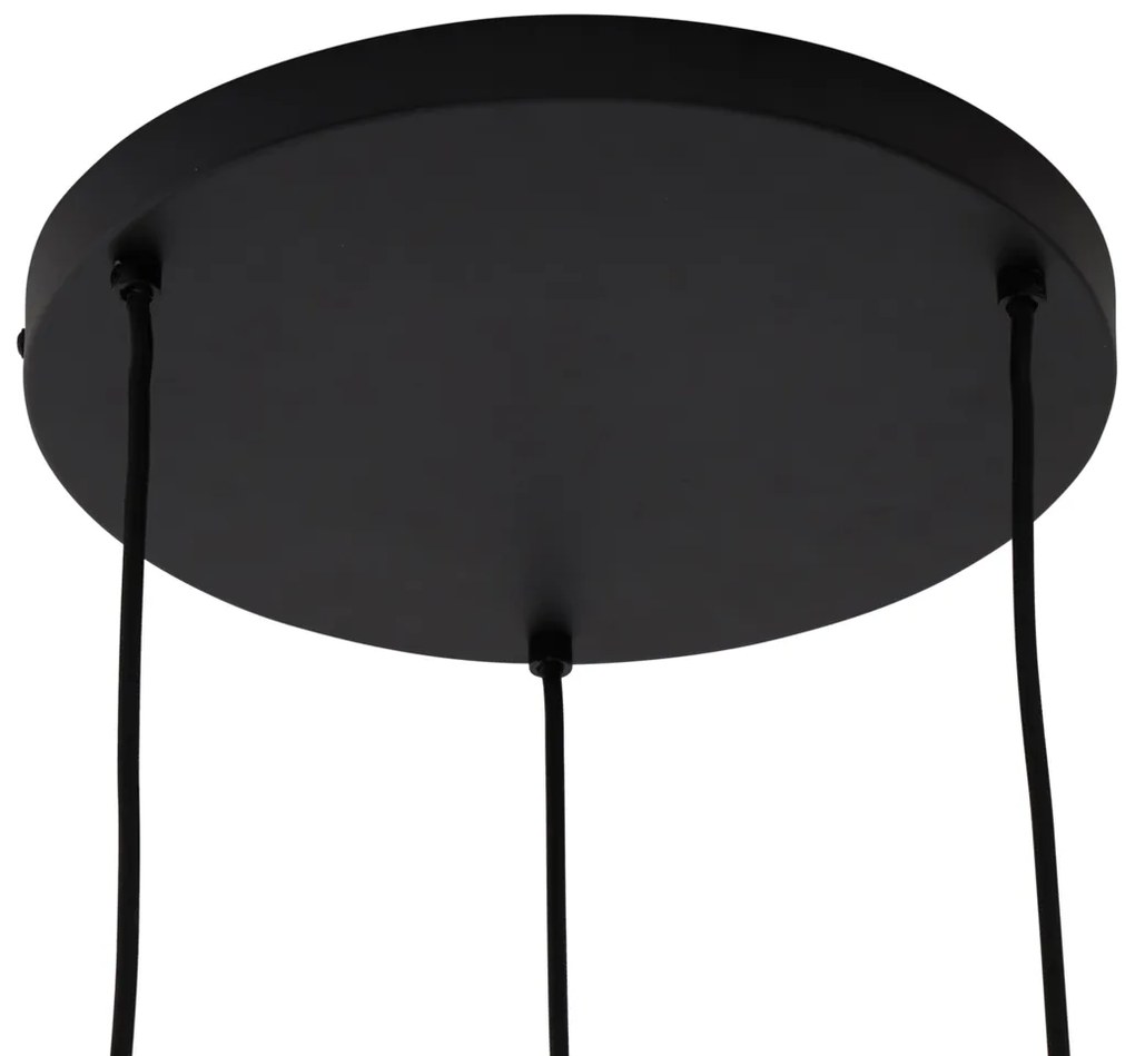 Bohemian hanglamp zwart met bamboe 3-lichts - LilyBohemian E27 Bohemian Binnenverlichting Lamp