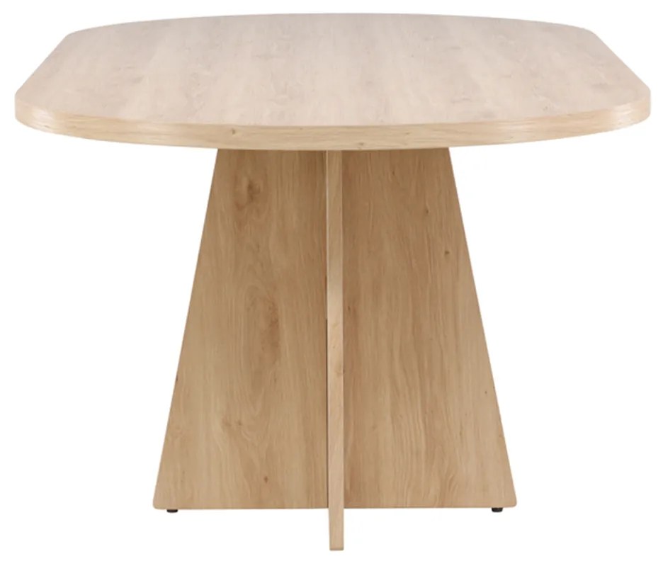 Ovale Eettafel Met Kruisvoet Naturel - 230 X 115cm.