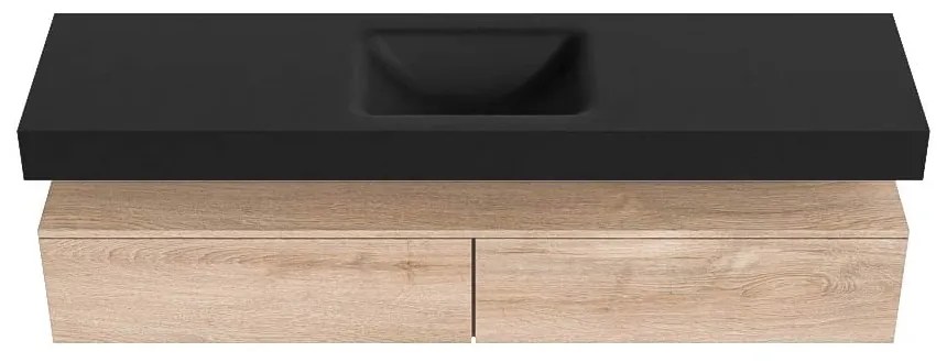 Zaro Alan badmeubel 180cm washed oak 2 lades met vrijhangende wastafel cloud midden 1 kraangat urban