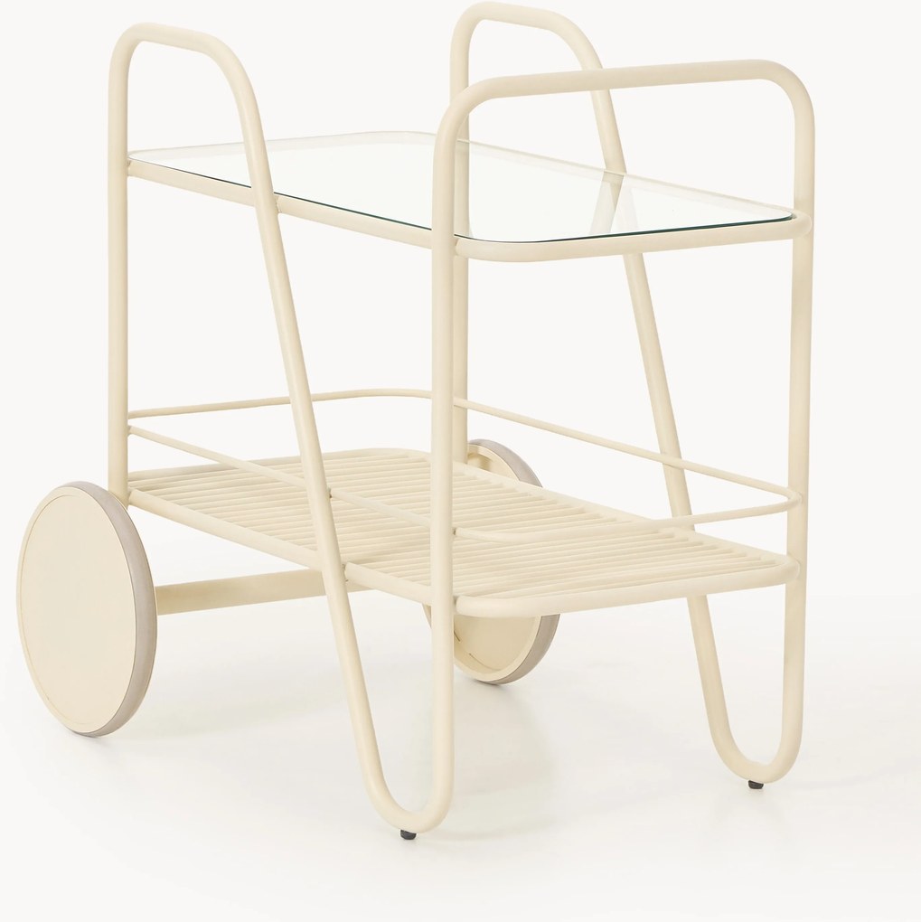 Metalen barcart Giovanni met glazen tafelblad