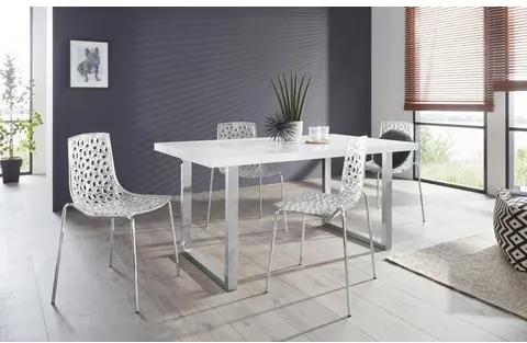 Eethoek »Manger/Michael 160« met 4 stoelen, tafel met U-frame van edelstaal of in zwart