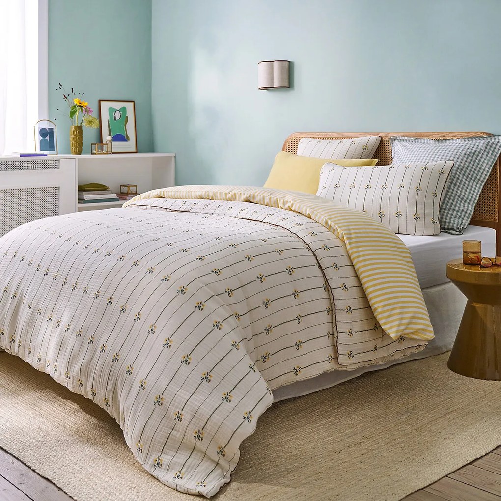 Kussensloop in tetra, bloemenprint, RISETTI