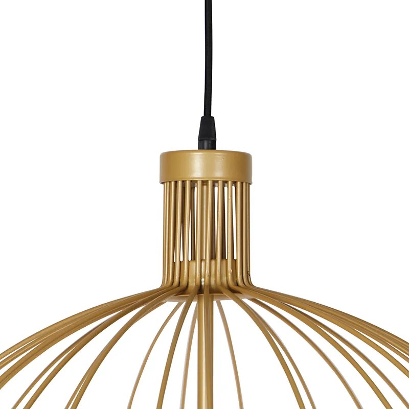 Design hanglamp goud 60 cm - Wire Dos