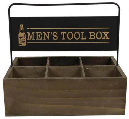 Medina Biertray 'Men's Tool Box' 26X18,5X25 Cm Hout Zwart/Naturel
