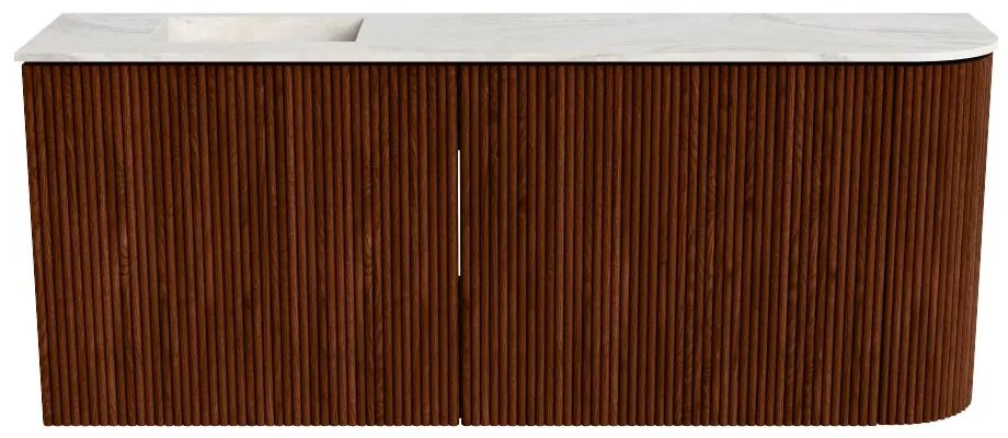 Mondiaz Joya DLux 100cm toiletmeubel ronding rechts ruby met wastafel faye links 1 kraangat ostra