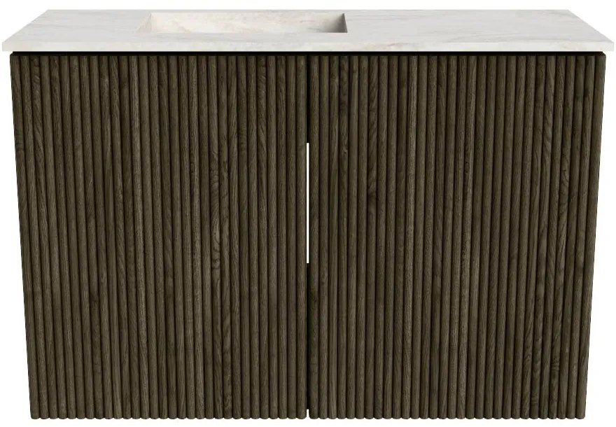 Mondiaz Joya DLux 60cm toiletmeubel shadow met wastafel faye links 1 kraangat ostra