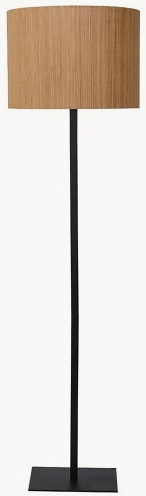 Vloerlamp Magius met rotan lampenkap