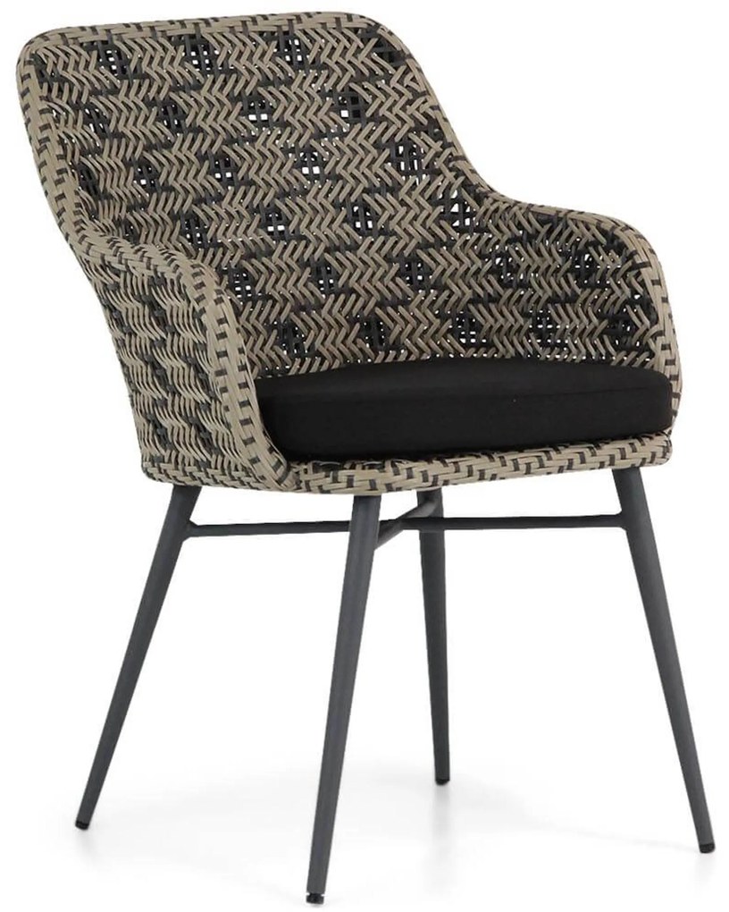 Tuinset 6 personen 260 cm Wicker Zwart Lifestyle Garden Furniture Crossway/Trente