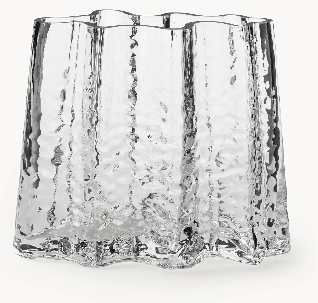 Mondgeblazen glazen vaas Gry met gestructureerde oppervlak, H 19 cm