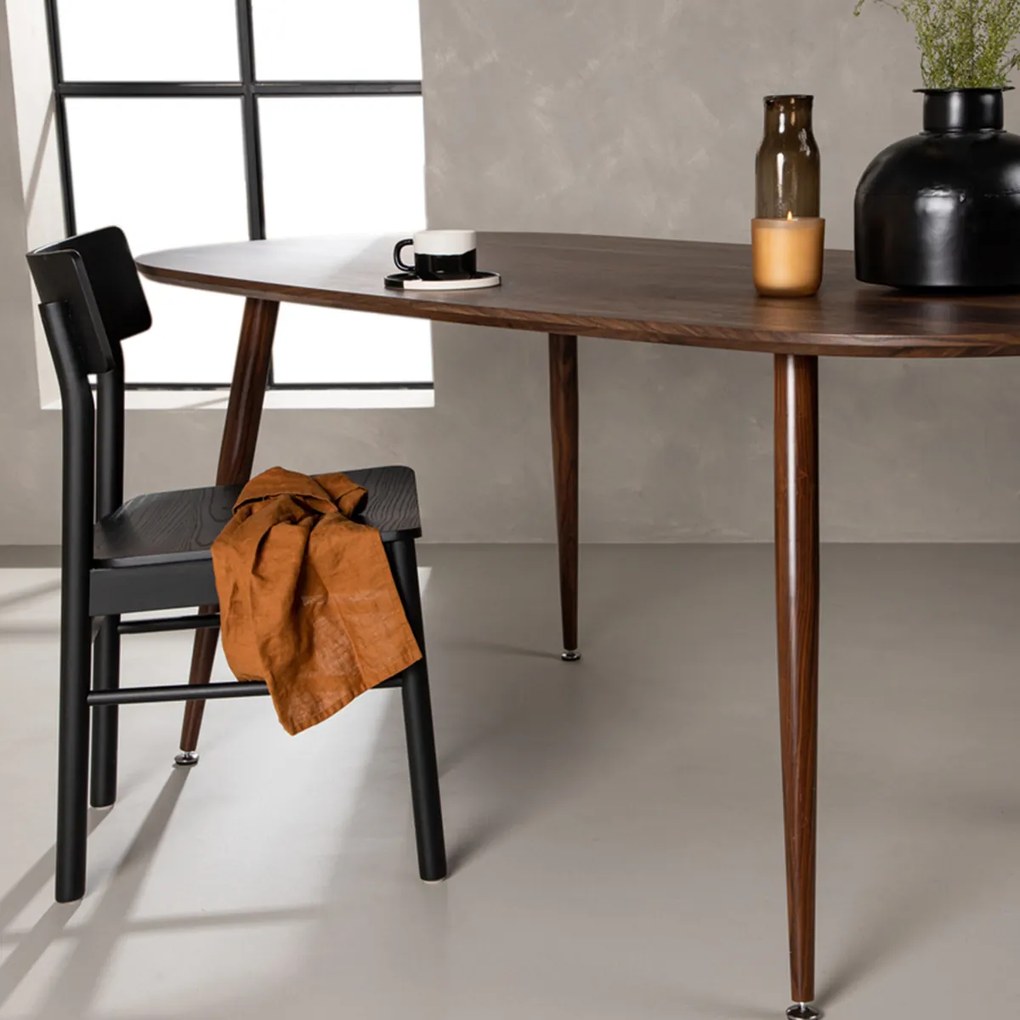 Ovale Minimalistische Houten Eettafel - 180 X 90cm.