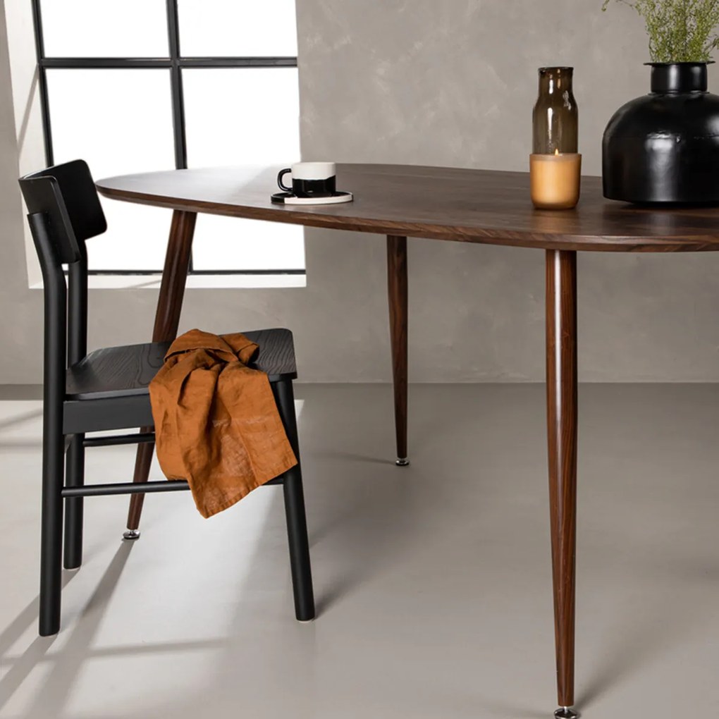 Ovale Minimalistische Houten Eettafel - 90 X 180cm.