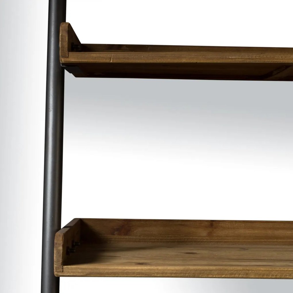 Wandrek Metaal Met Hout - 78x40x180cm.