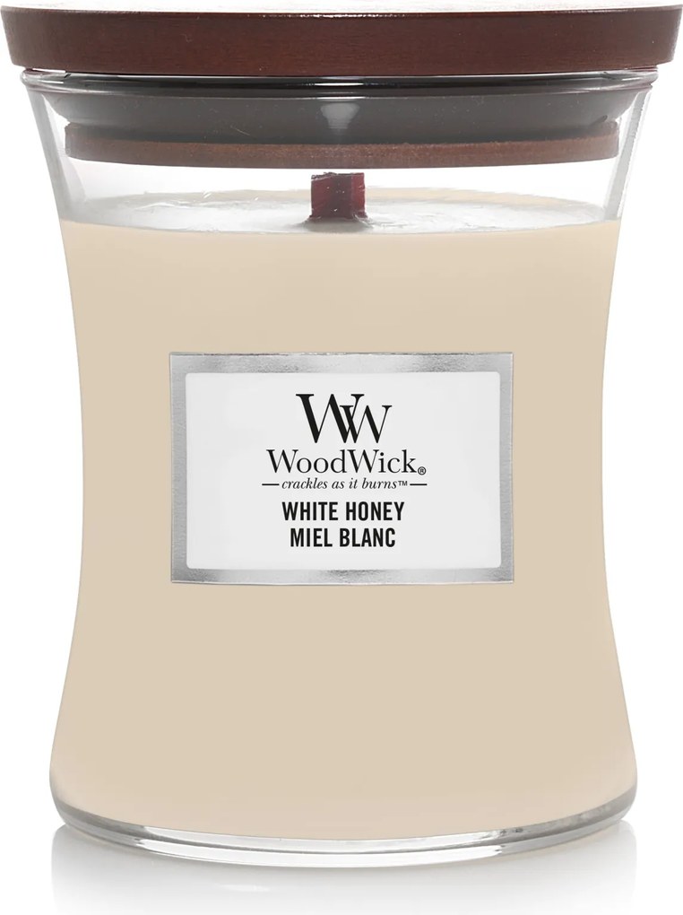 WoodWick geurkaars - Medium Hourglass - White Honey