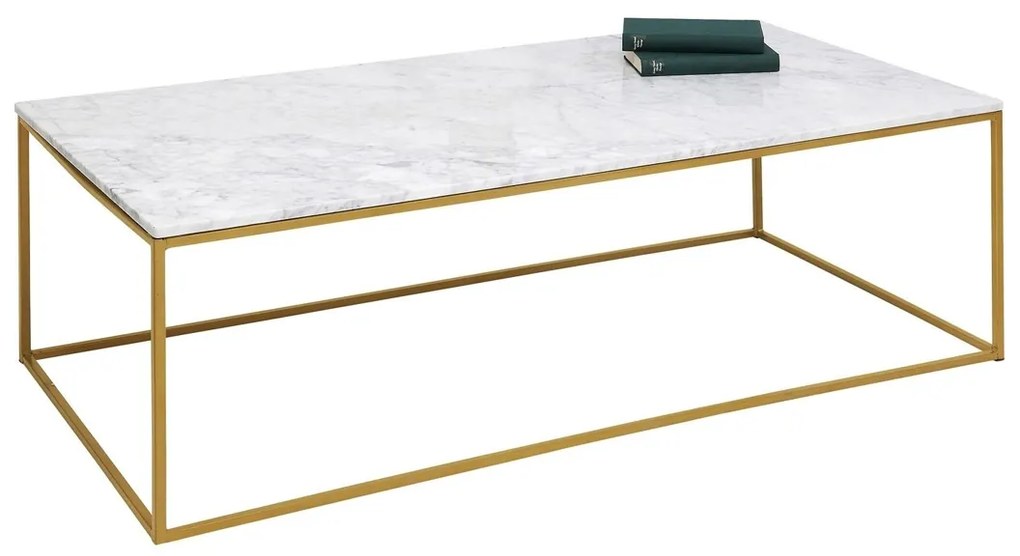 Kare Design Key West Salontafel Wit Marmer En Goud - 120 X 60cm.