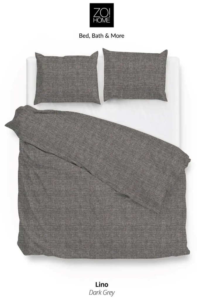 Zo!Home Lino Dekbedovertrek Anthracite – Bij Swiss Sense