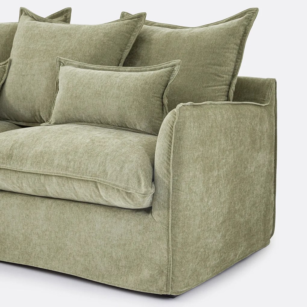 Hoekbank links, omvormbaar, afneembare hoes, 4-zits, gemêleerd polyester, ODNA
