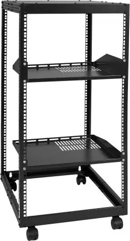 VEVOR 20U Open Frame Server Rack, vrijstaand of aan de muur te monteren netwerkserverrack, AV-rack met 4 palen en wielen, biedt plaats aan al uw netwerk-IT-apparatuur, AV-apparatuur