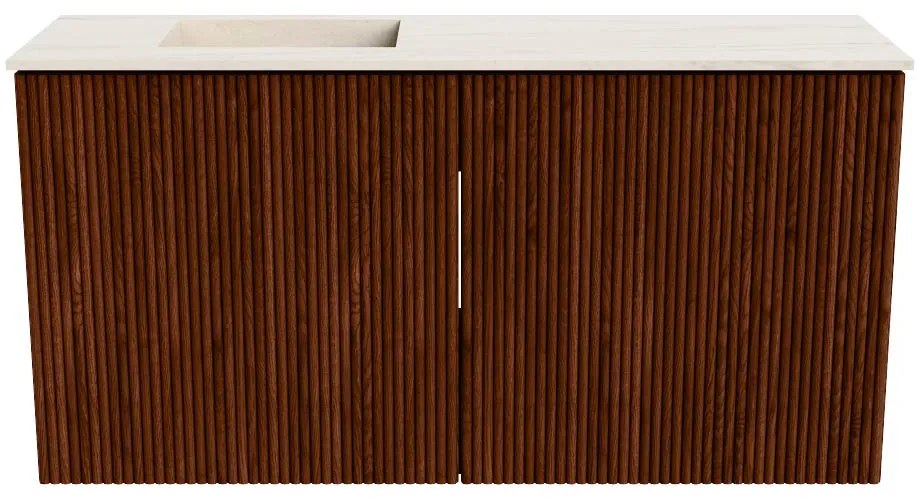 Mondiaz Joya DLux 80cm toiletmeubel ruby met wastafel faye links zonder kraangat meli
