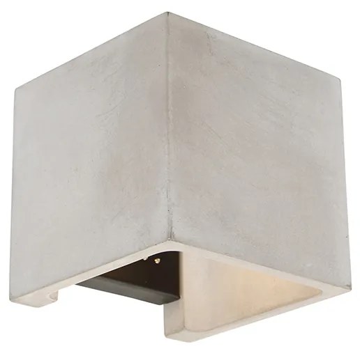 Landelijke vierkante wandlamp beton - Alban