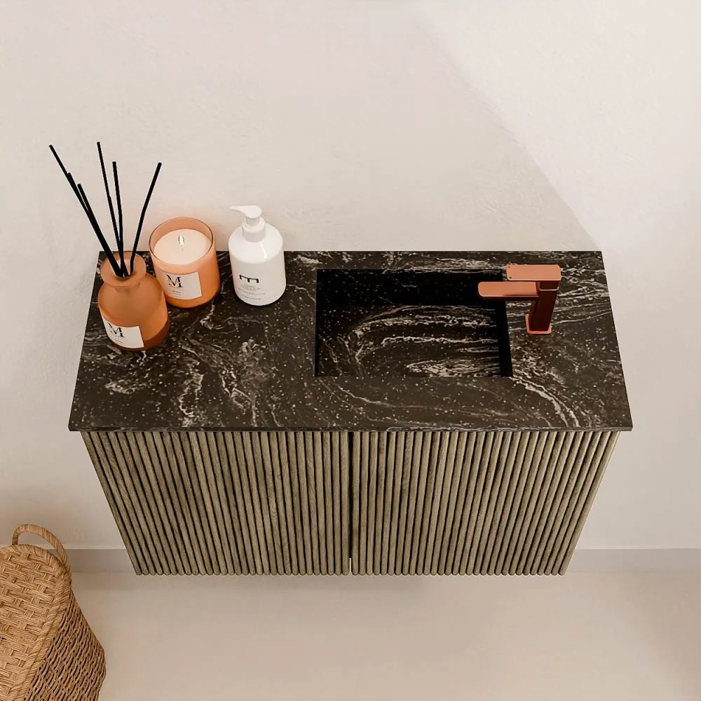 Mondiaz Joya DLux 60cm toiletmeubel dusk met wastafel faye rechts 1 kraangat lava