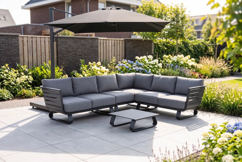 Hoek loungeset 5 personen Aluminium Grijs Santika Furniture Santika Sovita
