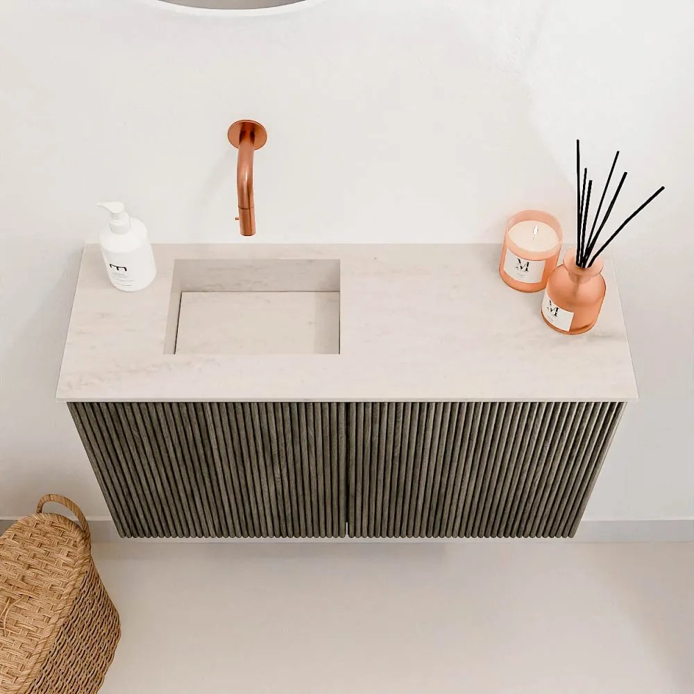 Mondiaz Joya DLux 70cm toiletmeubel shadow met wastafel faye links zonder kraangat meli