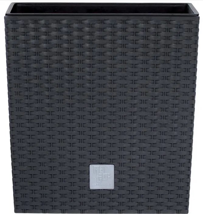 Prosperplast Rato Low Plantenbak - Antraciet - 40x40 cm - Rotan look