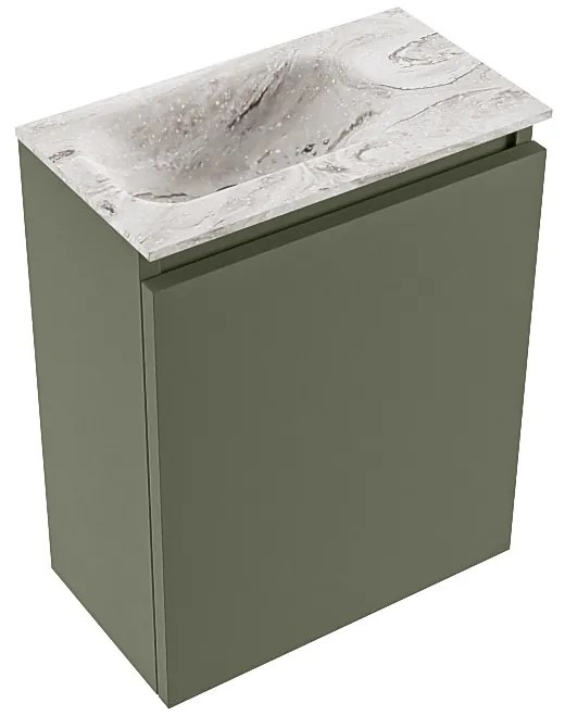 Mondiaz Ture DLux toiletmeubel 40cm army met wastafel glace links zonder kraangat