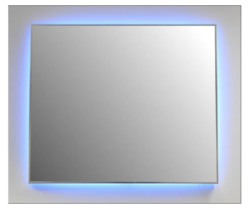 Badkamerspiegel Sanicare Q-Mirrors Ambiance LED-verlichting Rondom Met Afstandsbediening 70x65x3,5 cm Zwarte Omlijsting